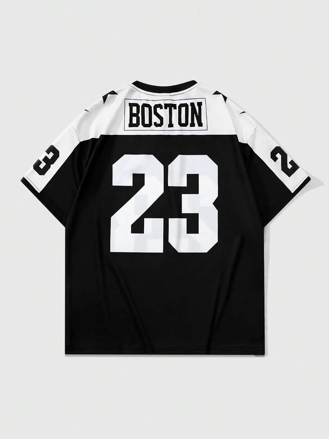 Men's Number Graphic Short Sleeve Jersey Shirts Oversized Y2K Star V Neck Colorblock Tee Shirt Top