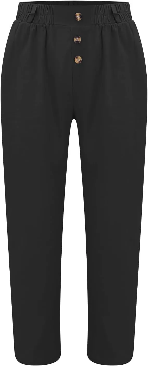 Men's Pants Work Straight-Leg Drawstring Comfy Vacation Trendy Pant Big and Tall Dressy with Pocket Travel Trousers