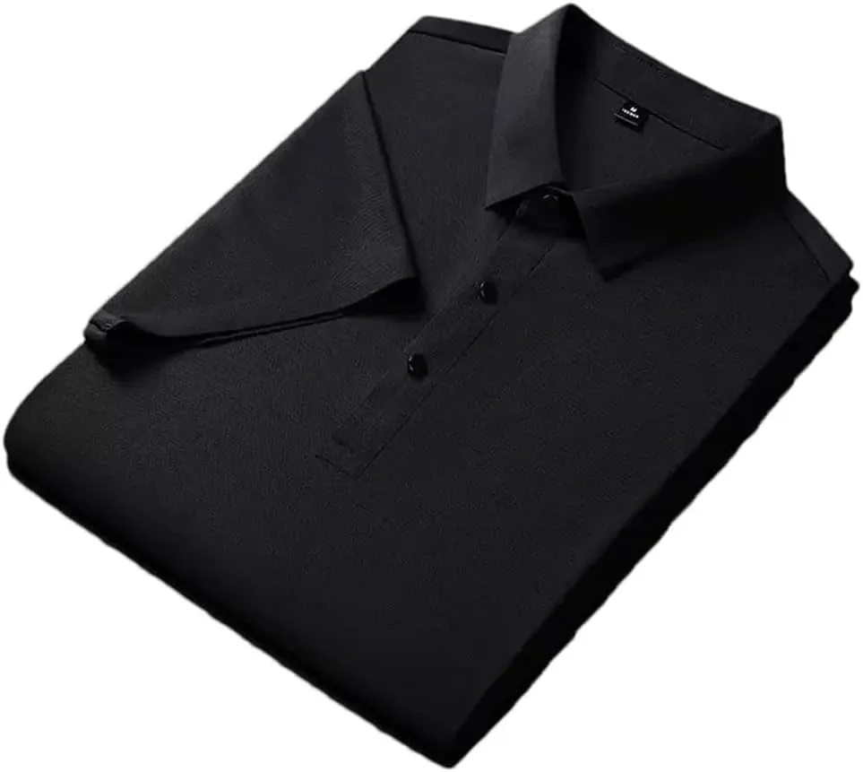 Men's Quick Dry Polo Shirt Business Sport Fitness Golf Turn Collar Short Sleeve Ice Silk Regular Fit T-Shirt