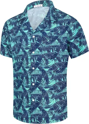Men's Short Sleeve Hawaiian Shirt Quick Dry Loose Fit, Floral Print Tropical Cruise Beach Button Down Graffiti Aloha