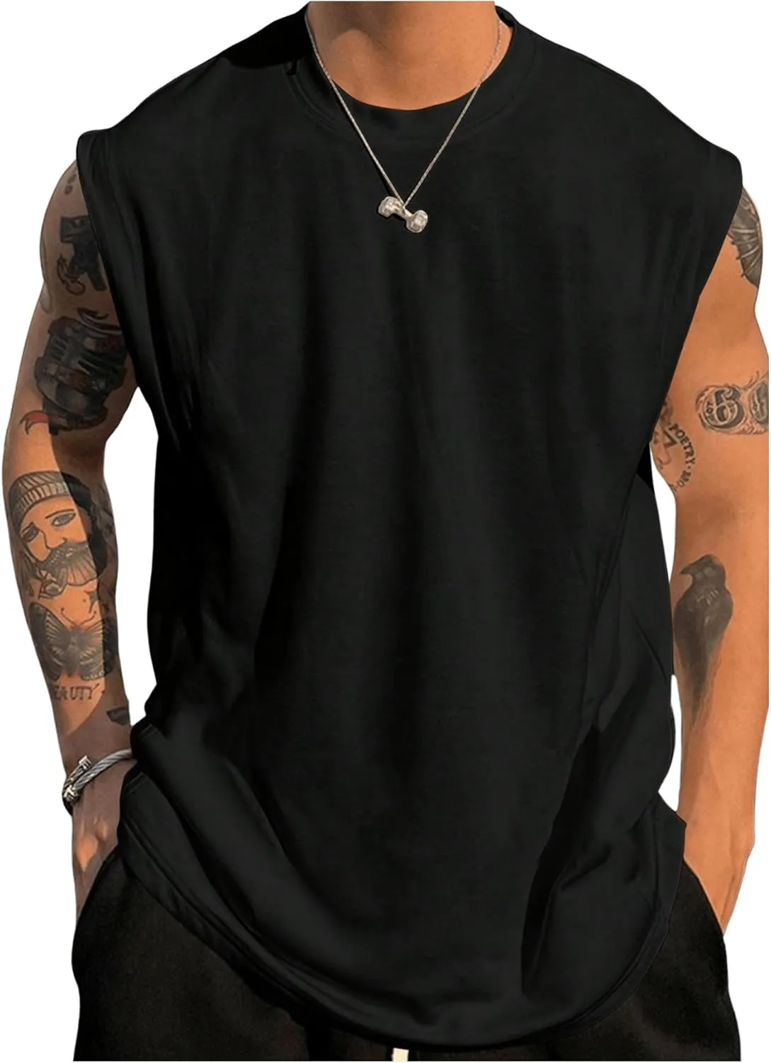 Men's Tank Tops Summer Crew Neck Sleeveless Shirts Workout Gym Muscle Tank Tops Undershirs