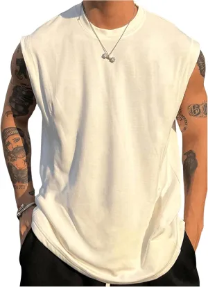 Men's Tank Tops Summer Crew Neck Sleeveless Shirts Workout Gym Muscle Tank Tops Undershirs