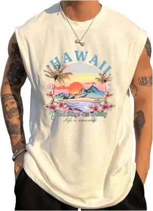 Men's Tank Tops Summer Crew Neck Sleeveless Shirts Workout Gym Muscle Tank Tops Undershirs