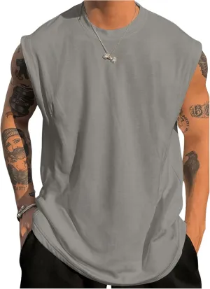 Men's Tank Tops Summer Crew Neck Sleeveless Shirts Workout Gym Muscle Tank Tops Undershirs
