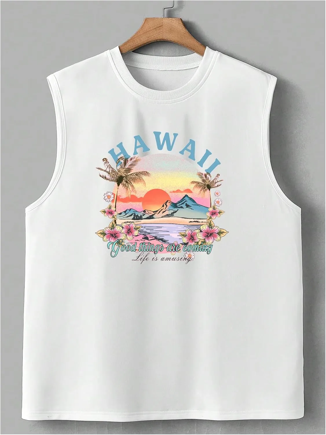 Men's Tank Tops Summer Crew Neck Sleeveless Shirts Workout Gym Muscle Tank Tops Undershirs