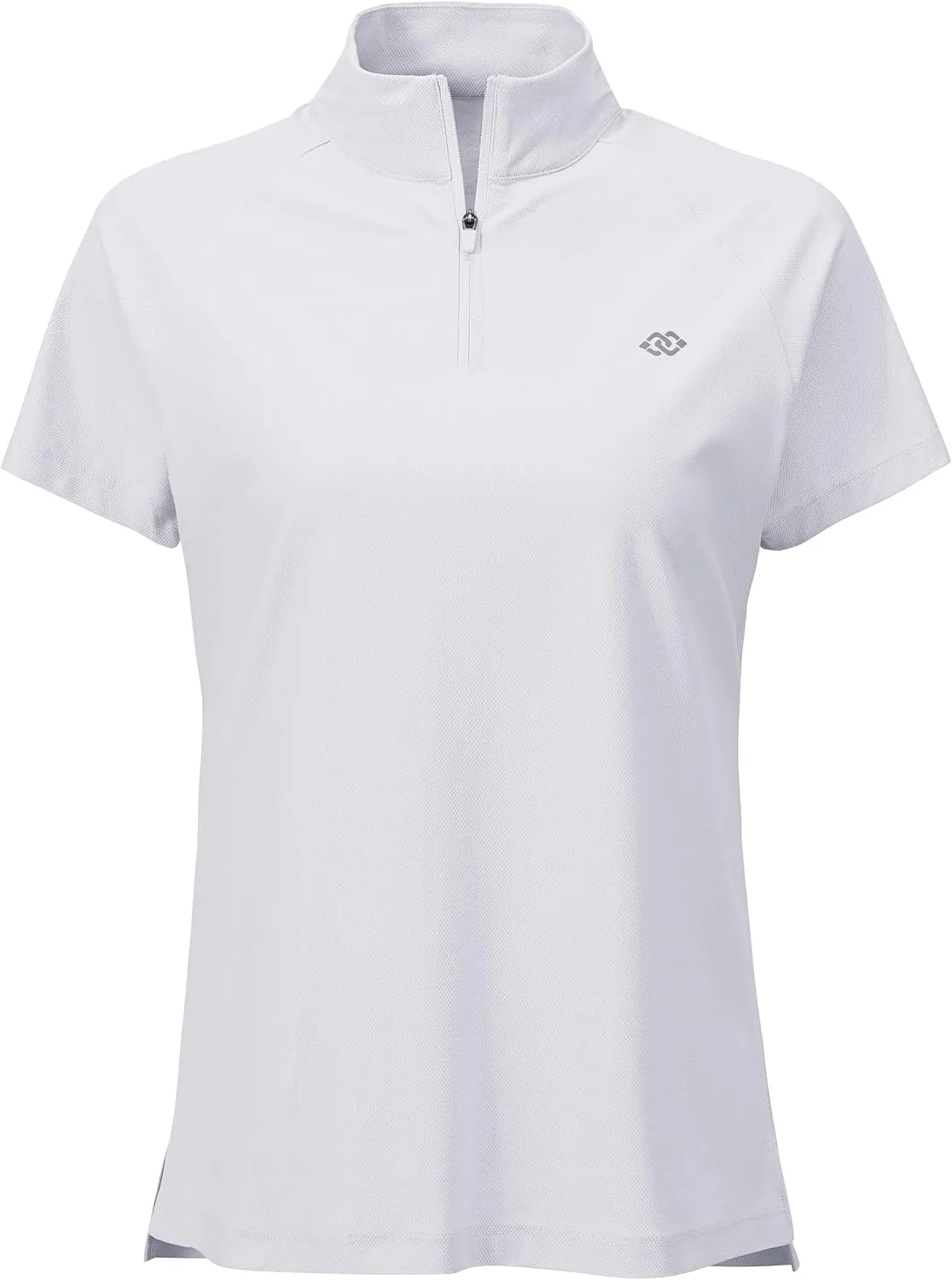 MoFiz Women's UPF 50  Golf Polo Tennis Shirt 1/4 Zip Short Sleeve Collared Athletic Top Quick Dry for Workout Outdoor Sports