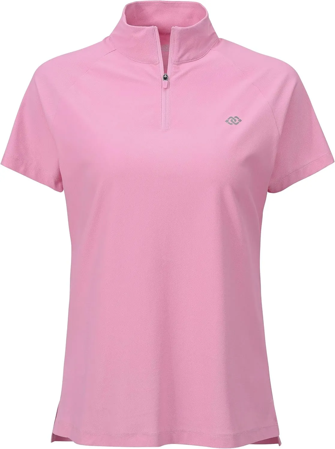 MoFiz Women's UPF 50  Golf Polo Tennis Shirt 1/4 Zip Short Sleeve Collared Athletic Top Quick Dry for Workout Outdoor Sports