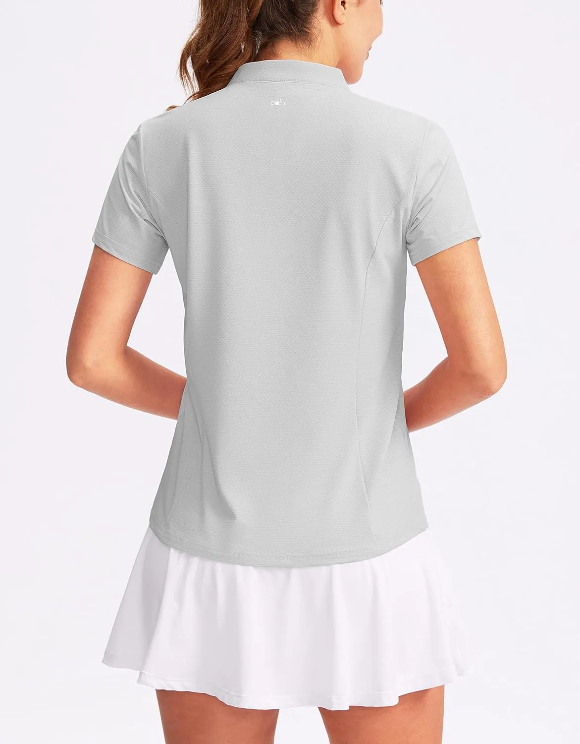Obla Women's Golf Polo Shirt V-Neck Short Sleeve Collarless Quick Dry Tennis Running T Shirt Golf Tops for Women