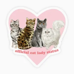 Official Cat Lady Status Sticker