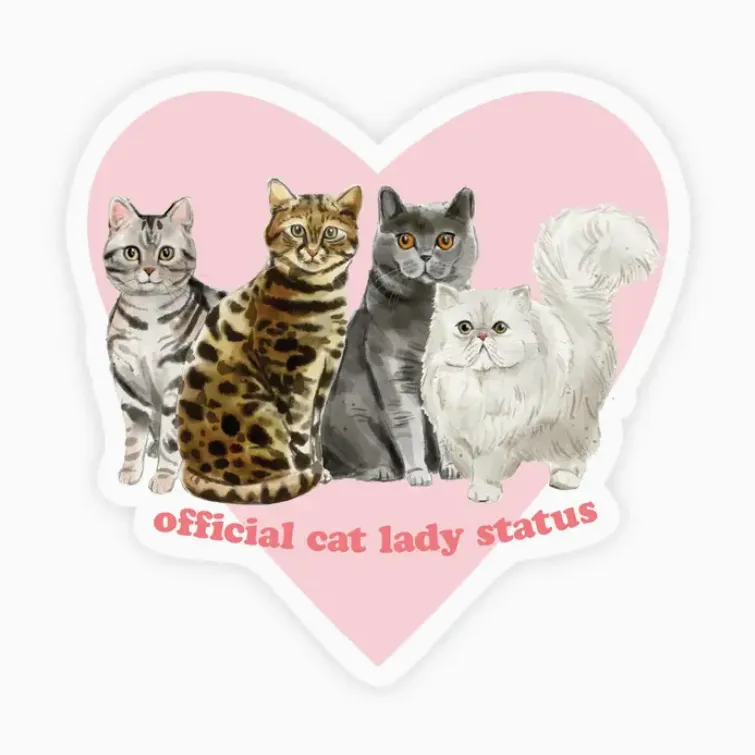 Official Cat Lady Status Sticker