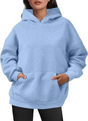 Oversized Plain Hoodies for Women Casual Trendy 2024 Fall Outfits Fleece Y2K Sweatshirts Pullover Long Sleeve Tops