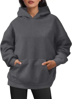 Oversized Plain Hoodies for Women Casual Trendy 2024 Fall Outfits Fleece Y2K Sweatshirts Pullover Long Sleeve Tops