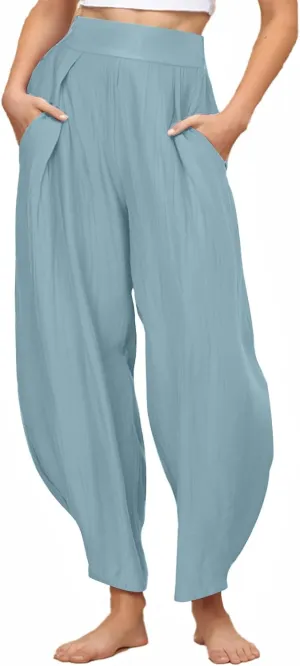 Pants for Women High Waist Casual Baggy Solid Color Sweatpants 2025 Summer Trousers Comfy Louge Pant with Pockets