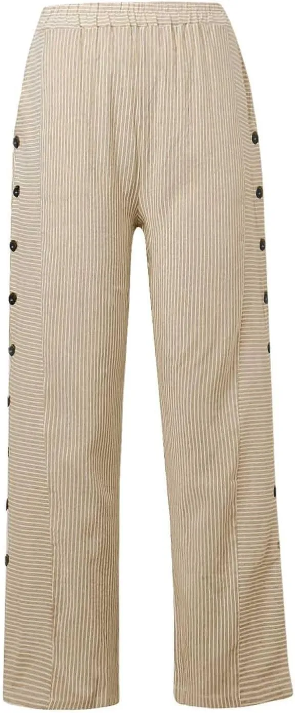 Pants for Women, Peasant Pants Straight Leg Linen Summer Casual Trendy Women