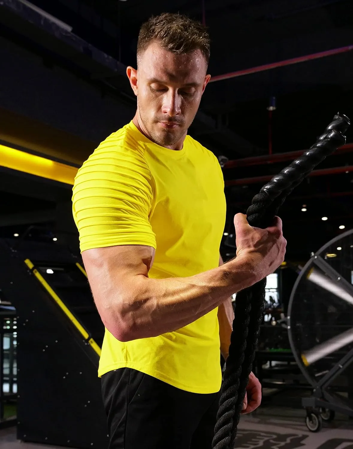 Pinkbomb Men's Muscle T-Shirts Fashion Tee Short Sleeve Athletic Workout Gym Slim Fit T Shirts for Men
