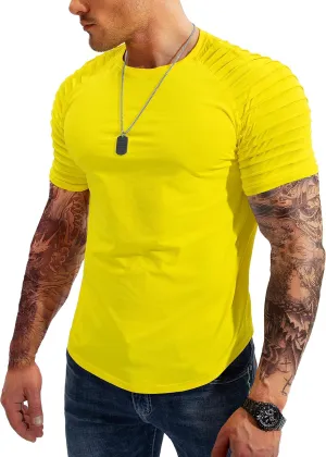 Pinkbomb Men's Muscle T-Shirts Fashion Tee Short Sleeve Athletic Workout Gym Slim Fit T Shirts for Men