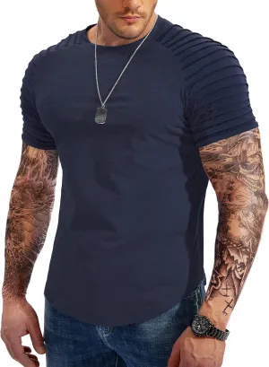 Pinkbomb Men's Muscle T-Shirts Fashion Tee Short Sleeve Athletic Workout Gym Slim Fit T Shirts for Men