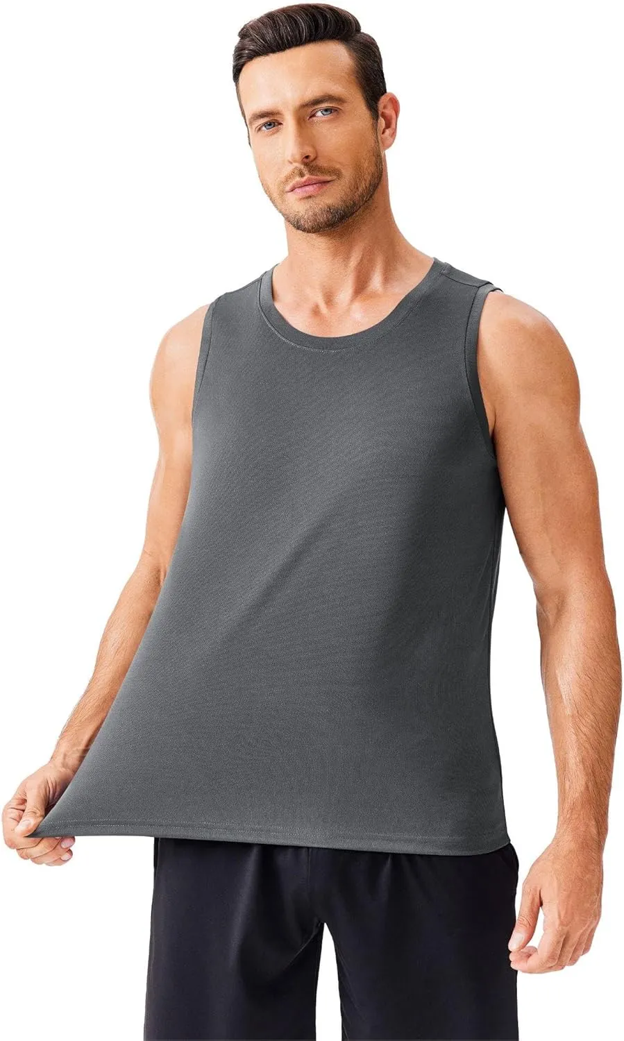 PINSPARK Men's 3 Pack Workout Tank Tops Quick Dry Sleeveless Muscle Tee Gym Bodybuilding Fitness Shirts for Men