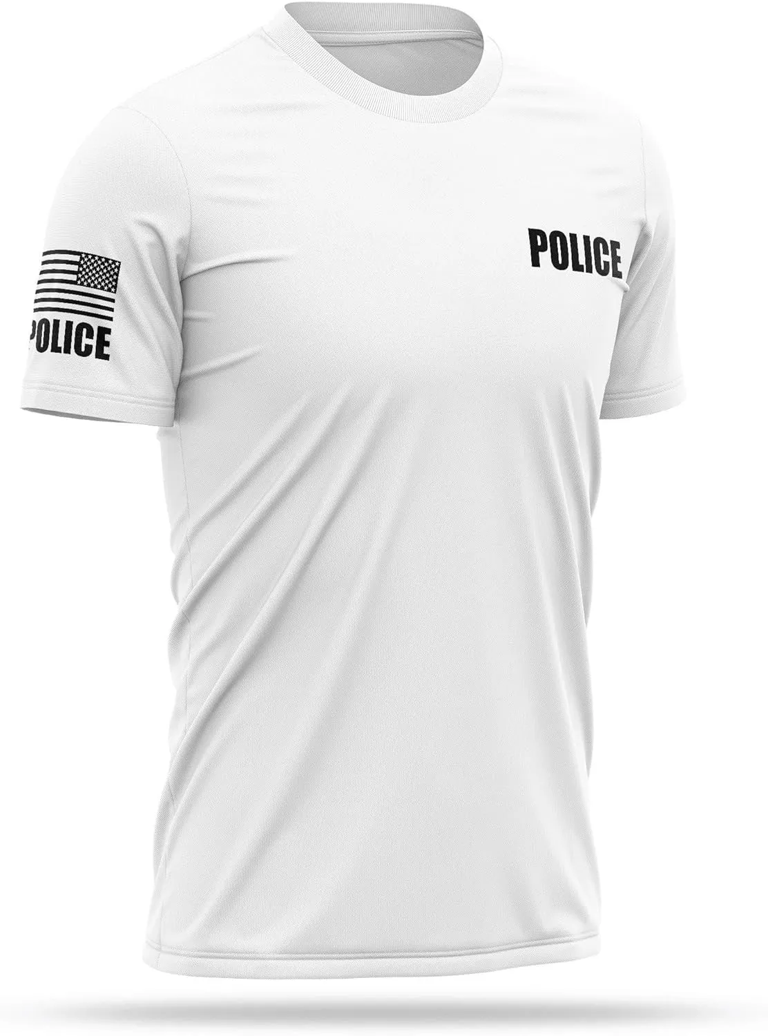 Police Utility Shirts for Men | USA Patriotic Lightweight Tee | Micro Polyester, Moisture-Wicking Quick-Dry Comfort.