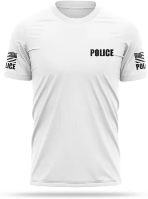 Police Utility Shirts for Men | USA Patriotic Lightweight Tee | Micro Polyester, Moisture-Wicking Quick-Dry Comfort.