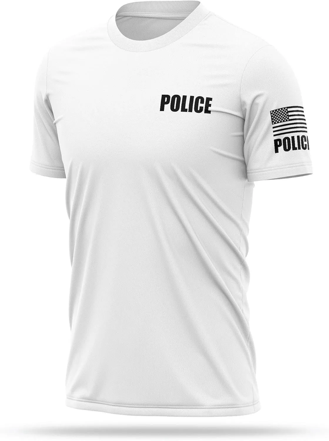 Police Utility Shirts for Men | USA Patriotic Lightweight Tee | Micro Polyester, Moisture-Wicking Quick-Dry Comfort.
