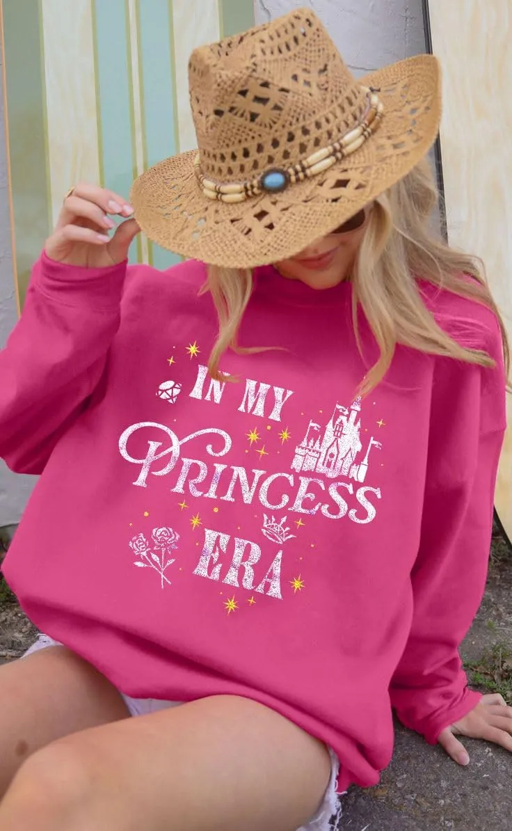 Princess Shirts for Women in My Princess Era Graphic Sweatshirt Retro Magic Castle Tee Family Vacation Long Sleeve Tops