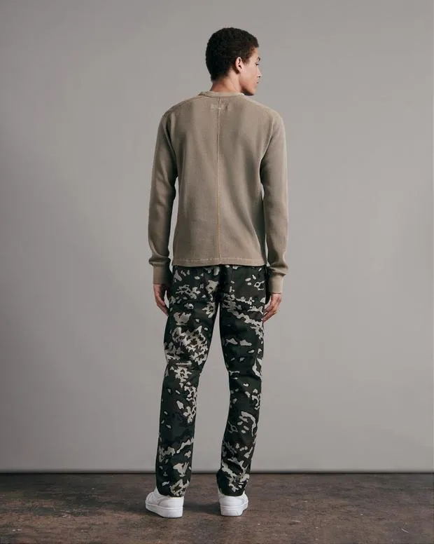 Rag & Bone Garment Dyed Waffle Crew - Light Olive