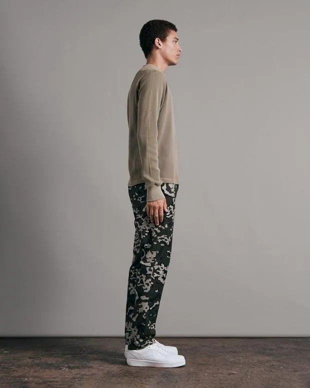 Rag & Bone Garment Dyed Waffle Crew - Light Olive