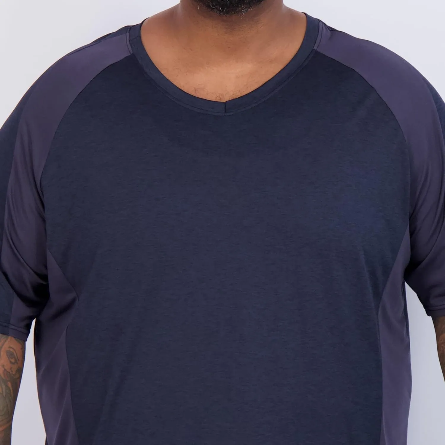 Real Essentials 3 Pack: Mens Big & Tall V-Neck Short-Sleeve Tech Stretch Dry-Fit T-Shirt (3X Tall-5X Tall)