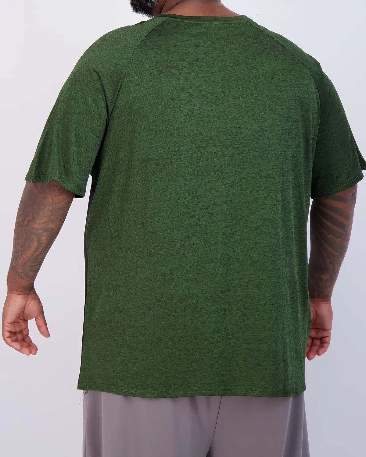 Real Essentials 3 Pack: Mens Big & Tall V-Neck Short-Sleeve Tech Stretch Dry-Fit T-Shirt (3X Tall-5X Tall)