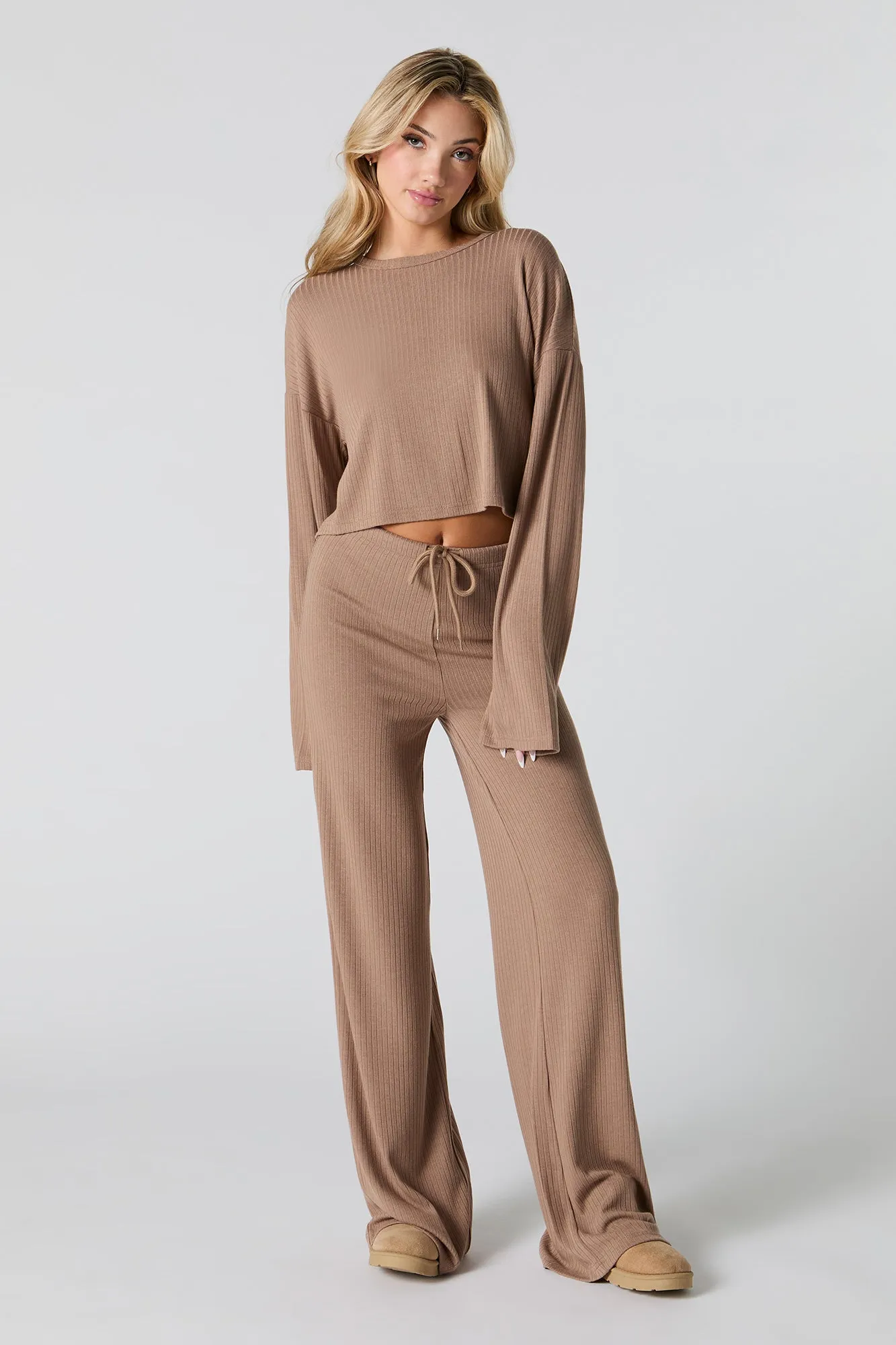 Ribbed Knit Cropped Sweater