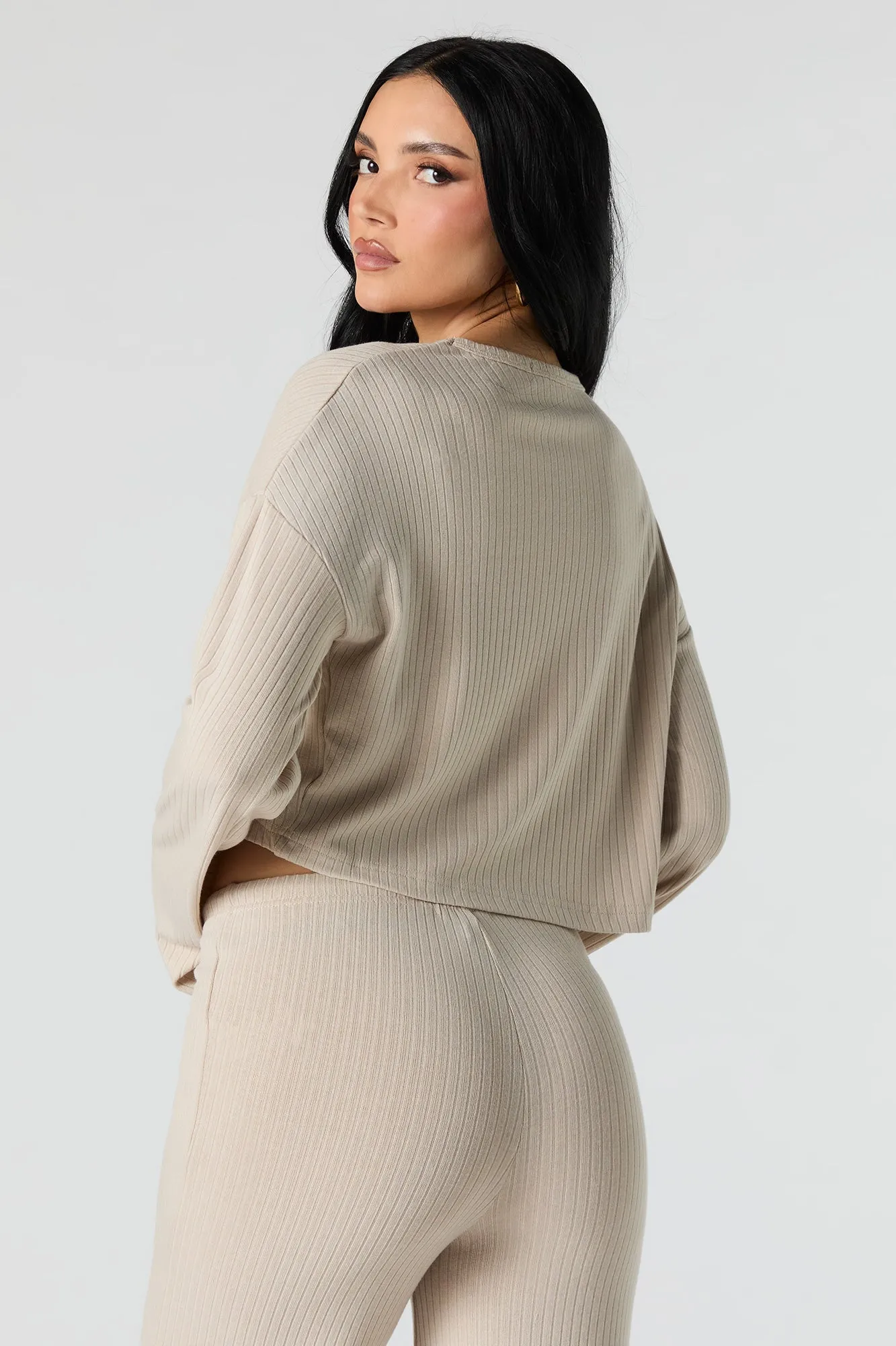 Ribbed Knit Cropped Sweater