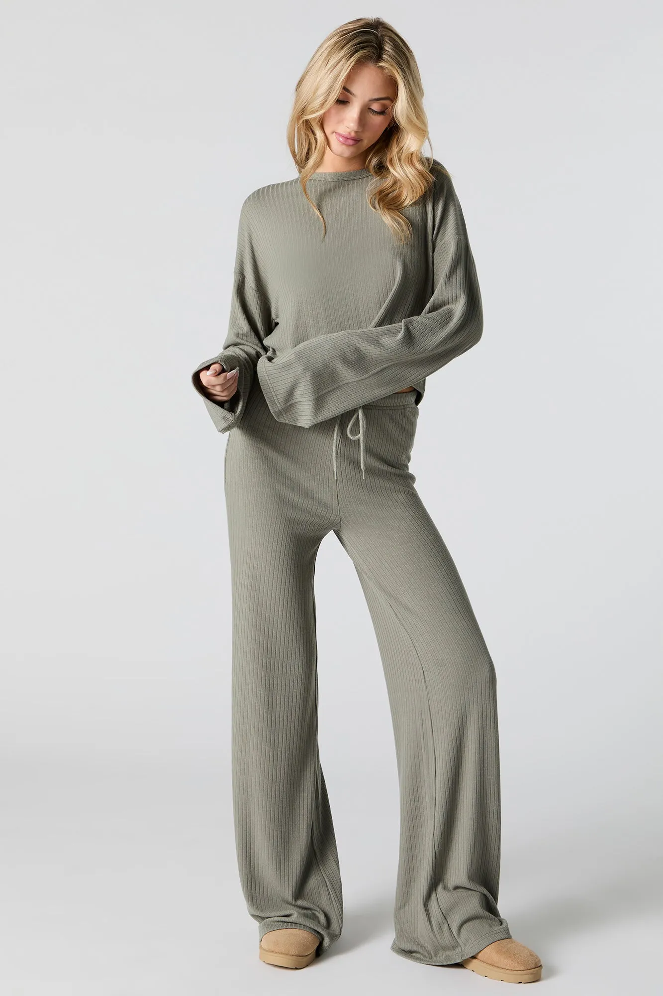 Ribbed Knit Cropped Sweater