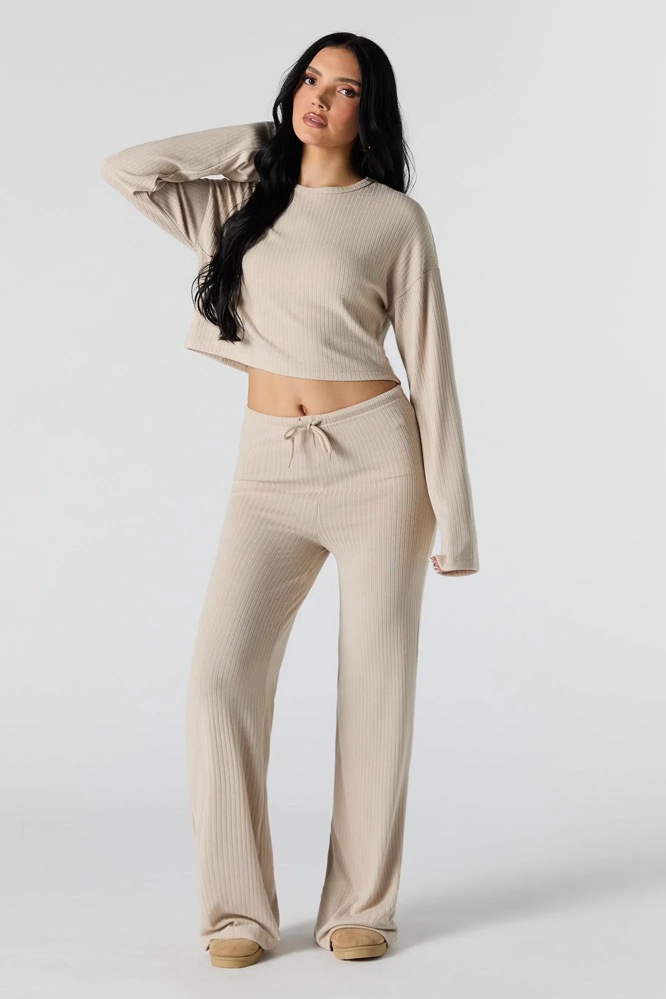 Ribbed Knit Cropped Sweater
