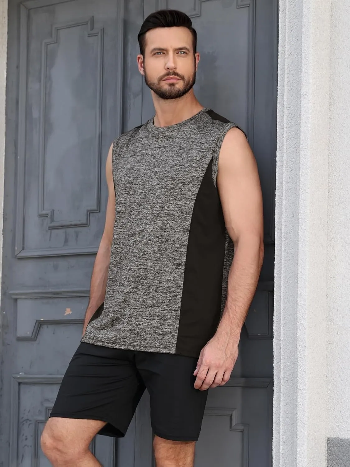 Rosyline Men's 4 Pack Workout Tank Tops Quick Dry Gym Muscle Tee Bodybuilding Fitness Sleeveless Shirts