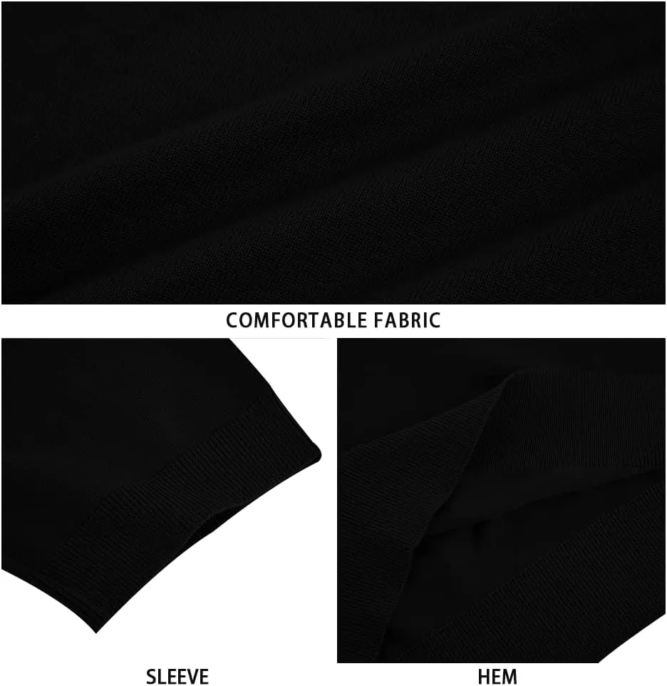 Runcati Mens Casual T Shirt Stretch Short Sleeve Knit Slim Fit Crew Neck Pullover Sweater Solid Basic Tops