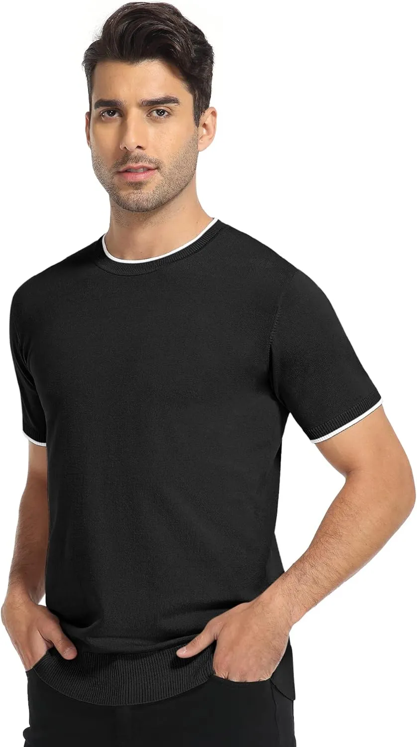 Sailwind Mens Short Sleeve Crew Neck Contrast Trim Knit T-Shirt