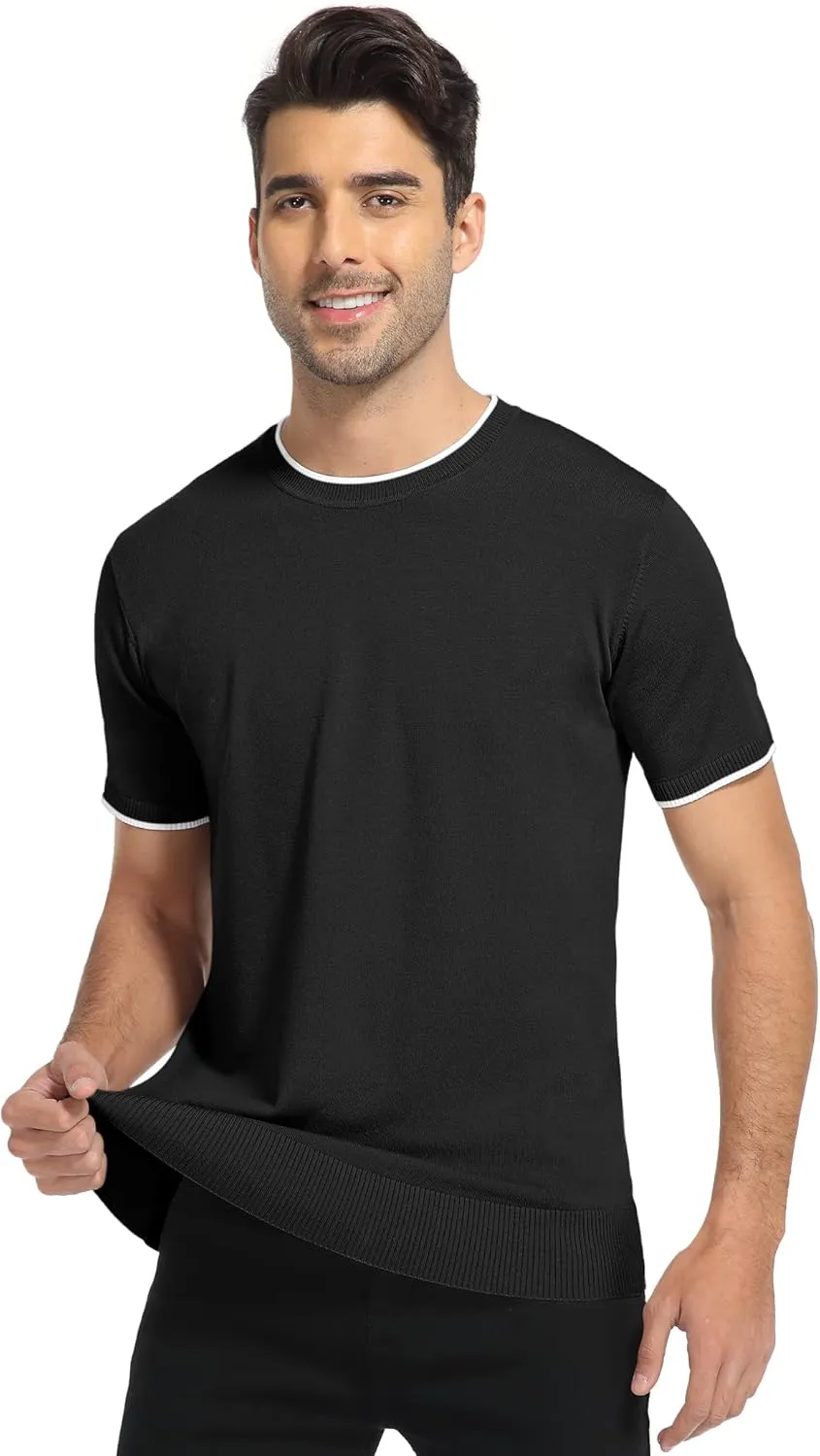 Sailwind Mens Short Sleeve Crew Neck Contrast Trim Knit T-Shirt