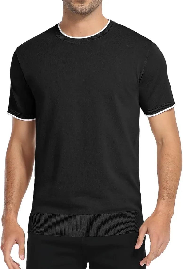 Sailwind Mens Short Sleeve Crew Neck Contrast Trim Knit T-Shirt