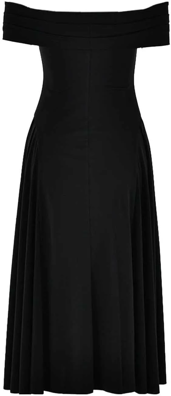Satin Off The Shoulder Formal Midi Dress for Women A Line Ruched Tea Length Prom Party Womens Midi Casual Dresses