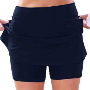 Skorts for Women with Pockets Casual Plus Size High Waist Tummy Control Athletic Skirts with Shorts Underneath