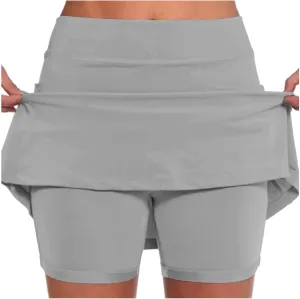 Skorts for Women with Pockets Plus Size High Waist Tummy Control Yoga Shorts Casual Dressy Athletic Tennis Mini Skirts