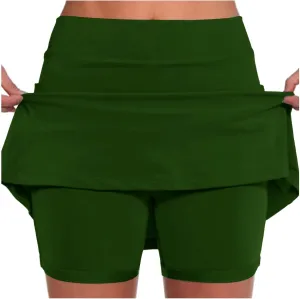 Skorts for Women with Pockets Plus Size High Waist Tummy Control Yoga Shorts Casual Dressy Athletic Tennis Mini Skirts