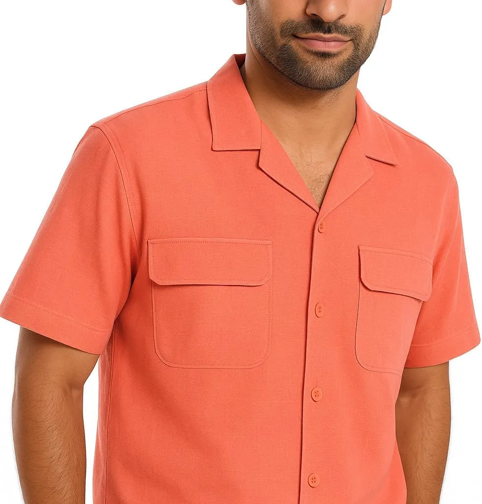 STACY ADAMS Men's Linen Shirt Pant Set