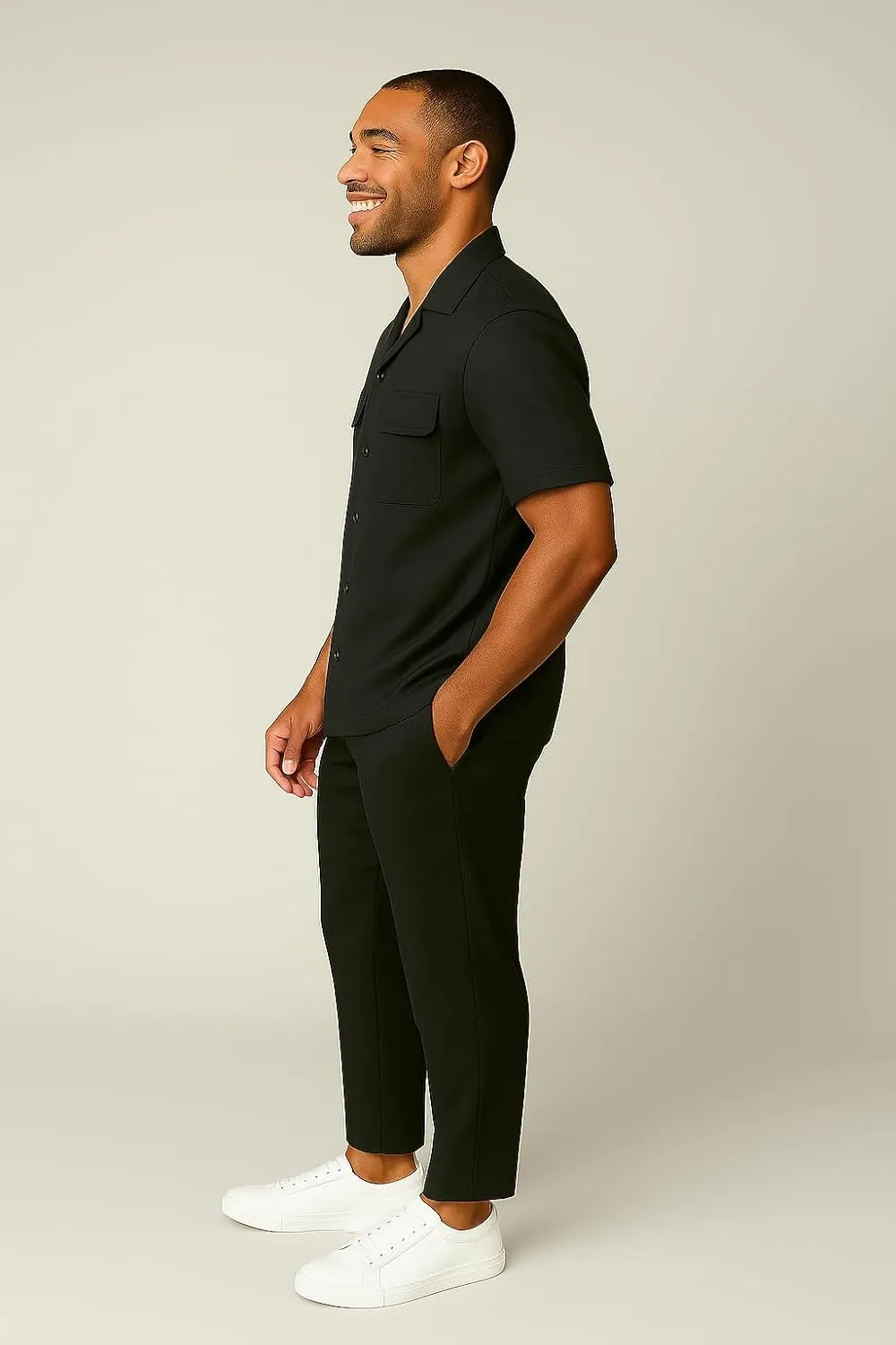 STACY ADAMS Men's Linen Shirt Pant Set