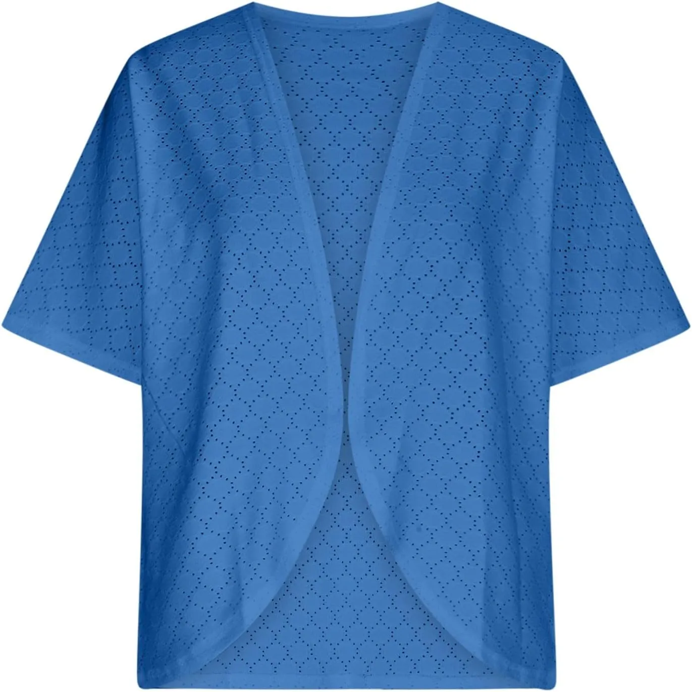 Summer Cardigans for Women Lightweight Kimono Cardigan Short Sleeve Eyelet Loose Fit Beach Wear Casual Cover Up Tops