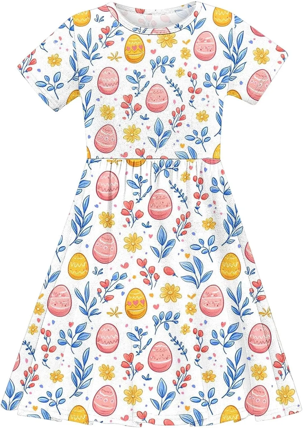 Summer Dresses for Girl 2025 Casual Ruffle Sleeves Mini Dress Sundresses Floral Boho Beach Sundress with Pockets