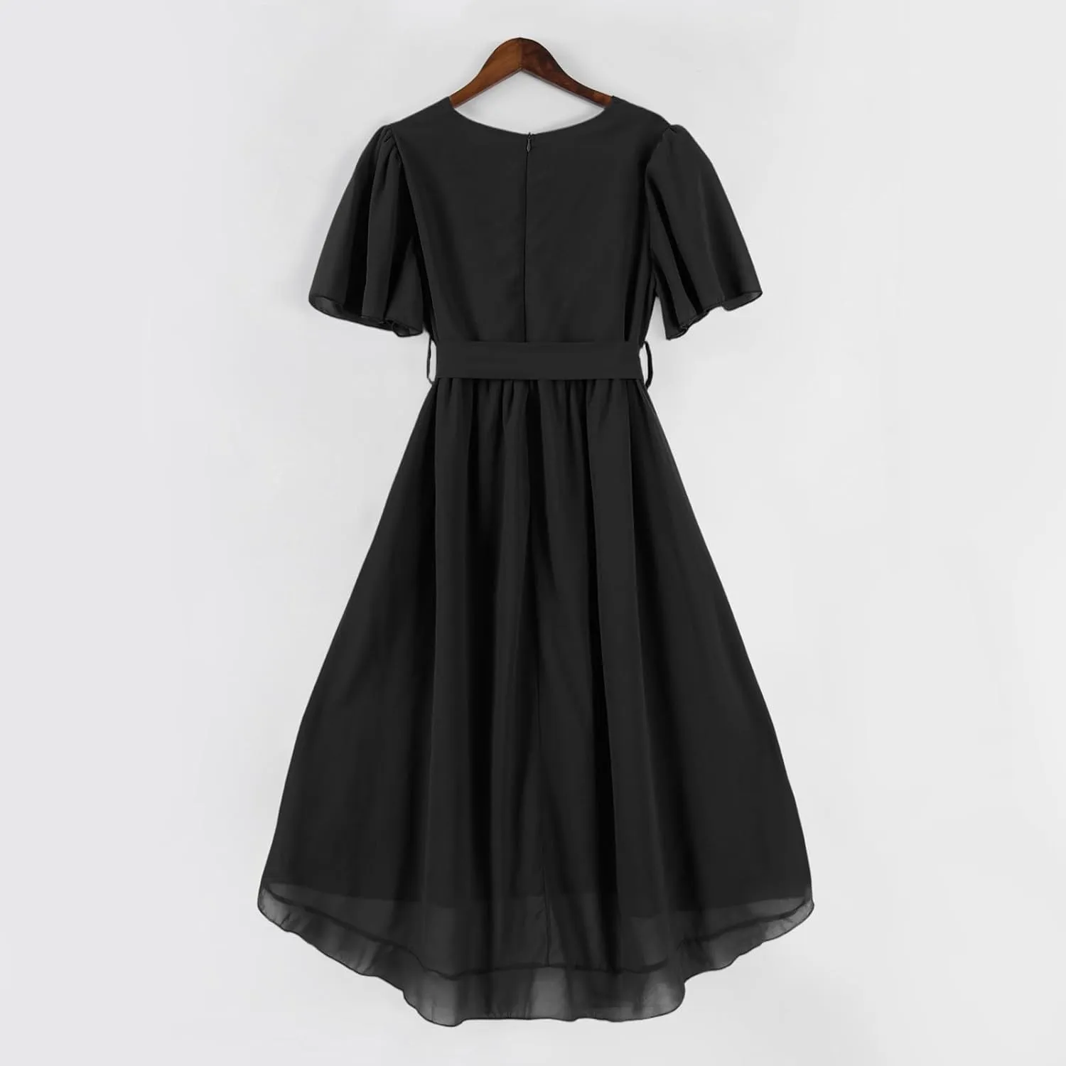 Summer Dresses for Women 2025 Casual Trendy Short Sleeve V-Neck Floral Printed Solid Vacation Cocktail Dress, S-2XL