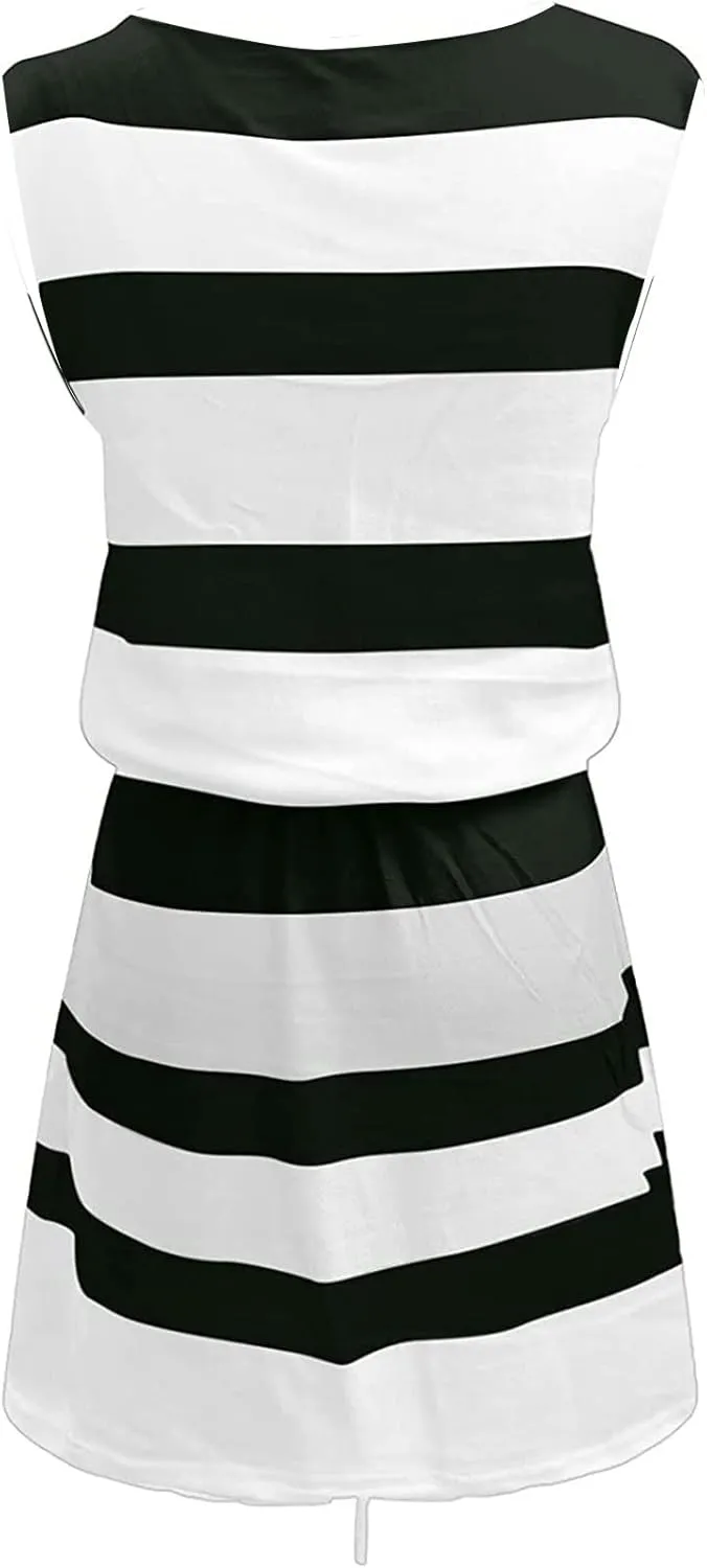 Summer Dresses for Women 2025 Causal Short Sleeve V Neck Sundresses Tie Front A-Line Dresses Beach Vacation Clothes