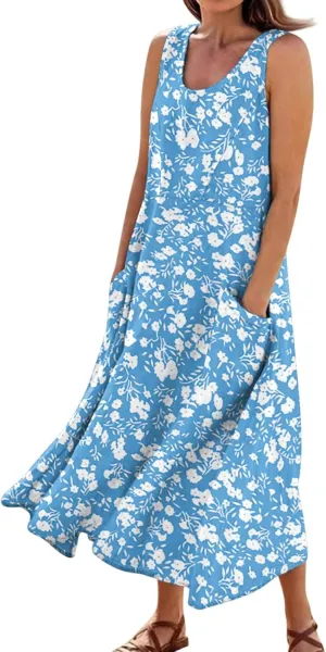 Summer Dresses for Women 2025 Maxi Sundresses Casual Beach Plus Size Cotton Linen Dress for Women Summer